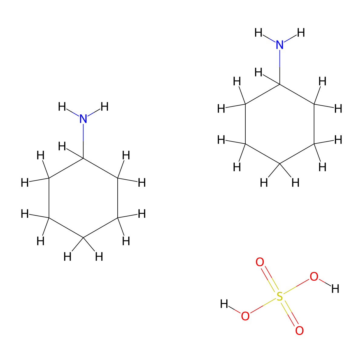 Bis(cyclohexylammonium)sulfate molecular structure, CAS 17911-61-4
