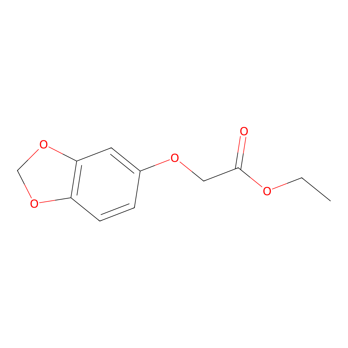 Ethyl 2-(1,3-benzodioxol-5-yloxy)acetate molecular structure, CAS 179110-57-7