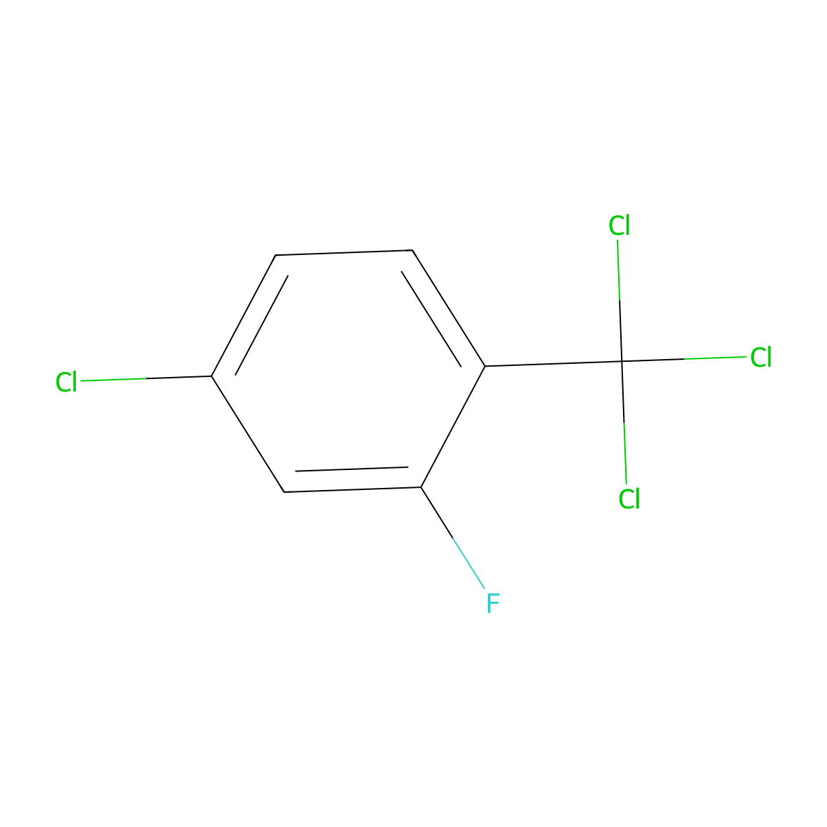 4-Chloro-2-fluoro-1-(trichloromethyl)benzene molecular structure, CAS 179111-13-8