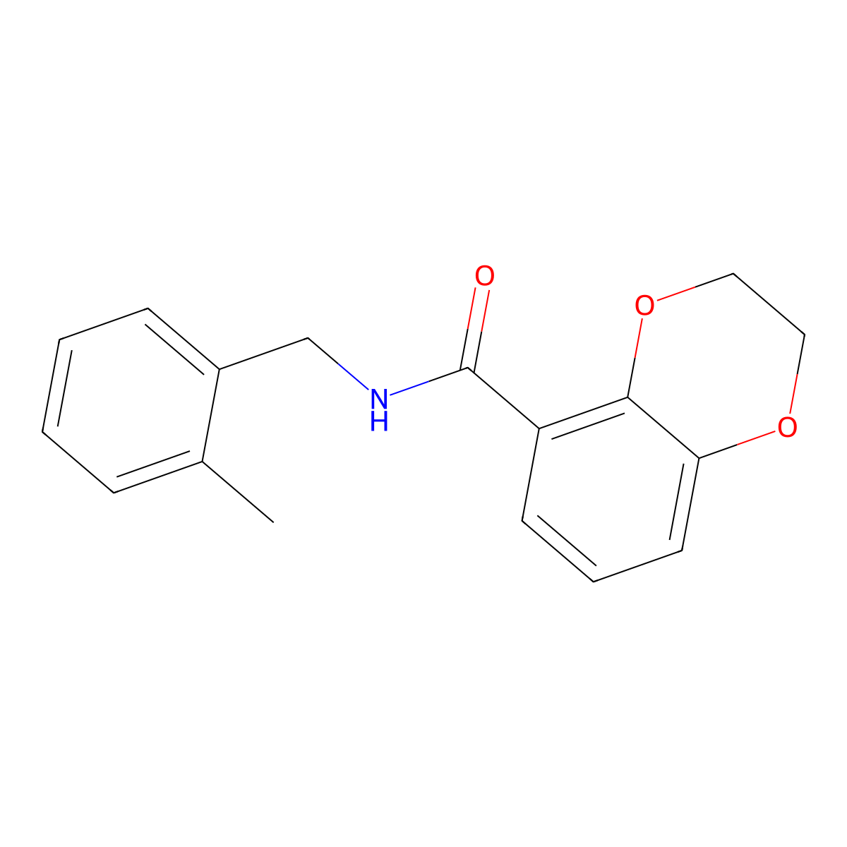 2,3-Dihydro-N-[(2-methylphenyl)methyl]-1,4-benzodioxin-5-carboxamide molecular structure, CAS 1791110-17-2