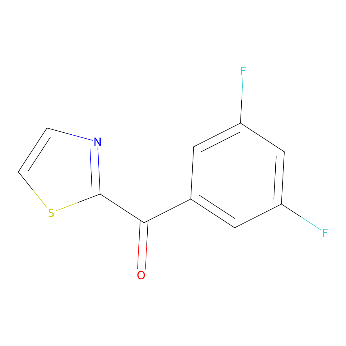 (3,5-Difluorophenyl)(thiazol-2-yl)methanone molecular structure, CAS 179113-65-6