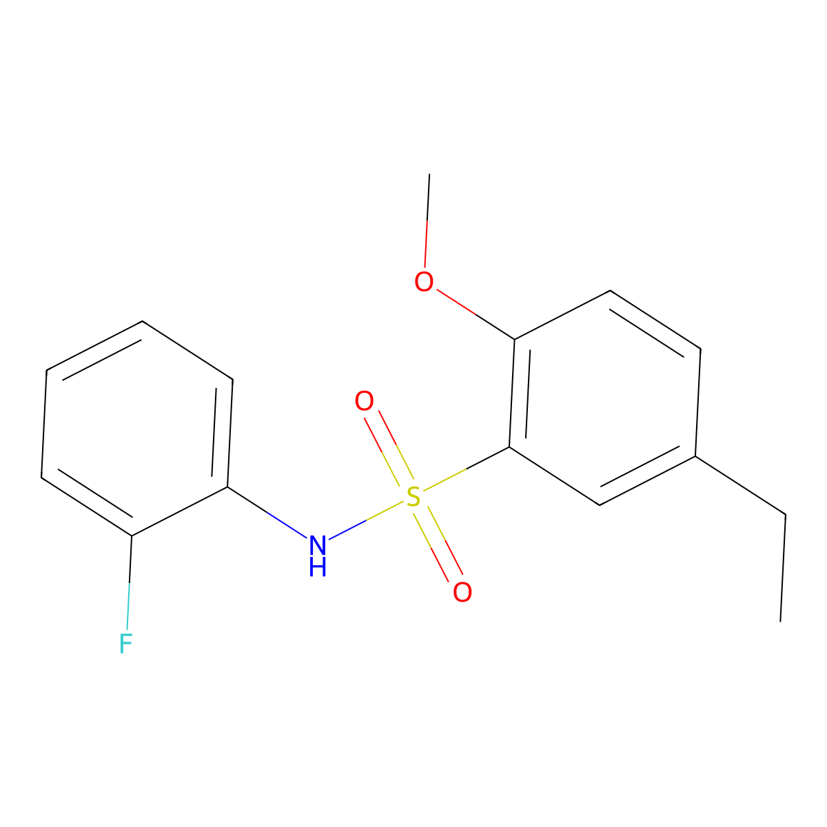 5-ethyl-N-(2-fluorophenyl)-2-methoxybenzene-1-sulfonamide molecular structure, CAS 1791147-75-5