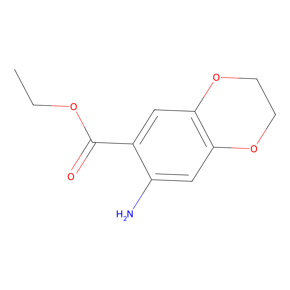 Ethyl 7-amino-2,3-dihydrobenzo[b][1,4]dioxine-6-carboxylate molecular structure, CAS 179115-08-3