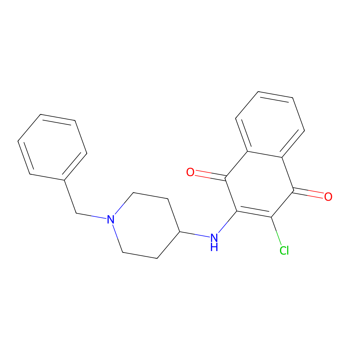 2-[(1-Benzyl-4-piperidinyl)amino]-3-chloronaphthoquinone molecular structure, CAS 179115-41-4