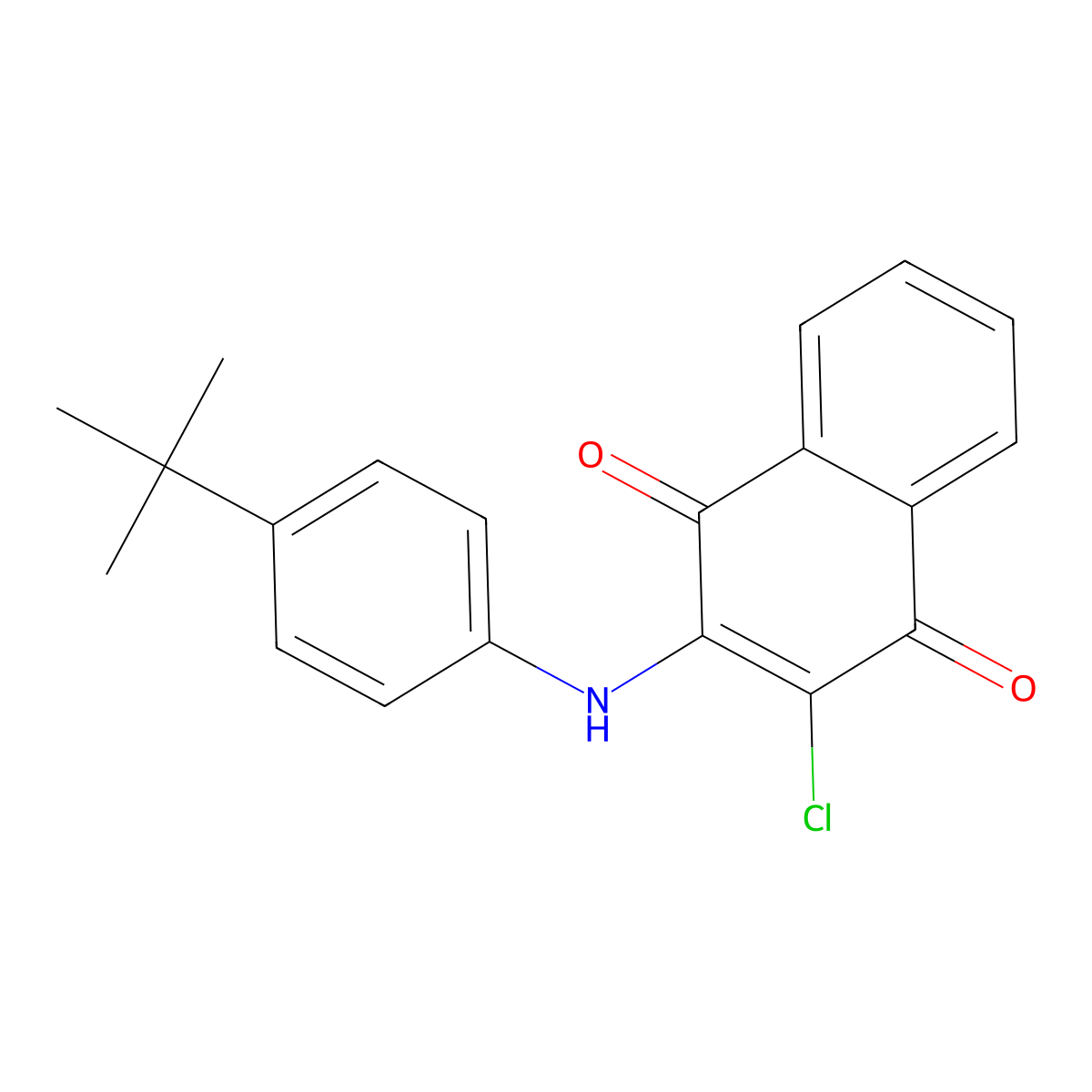 2-[4-(Tert-butyl)anilino]-3-chloronaphthoquinone molecular structure, CAS 179115-43-6