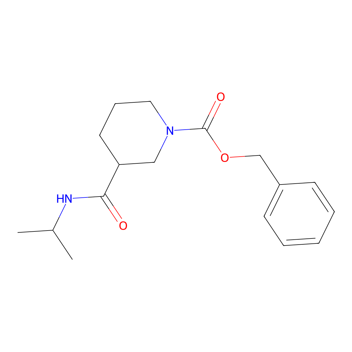 Benzyl 3-(isopropylcarbamoyl)piperidine-1-carboxylate molecular structure, CAS 1791156-57-4
