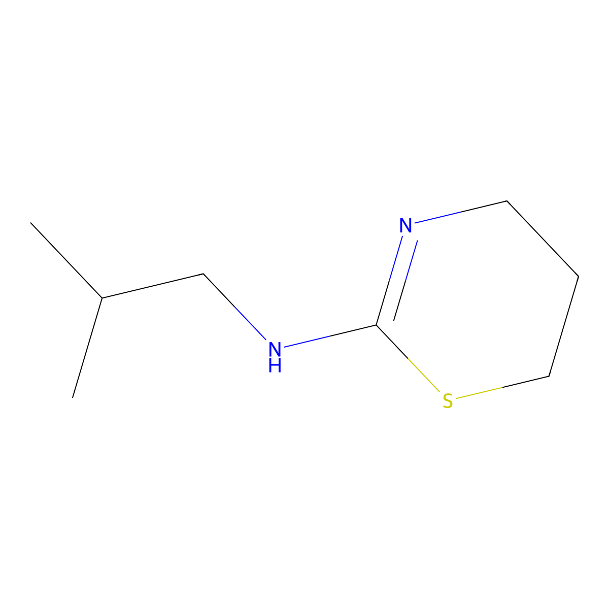 N-(2-methylpropyl)-5,6-dihydro-4H-1,3-thiazin-2-amine molecular structure, CAS 179116-10-0