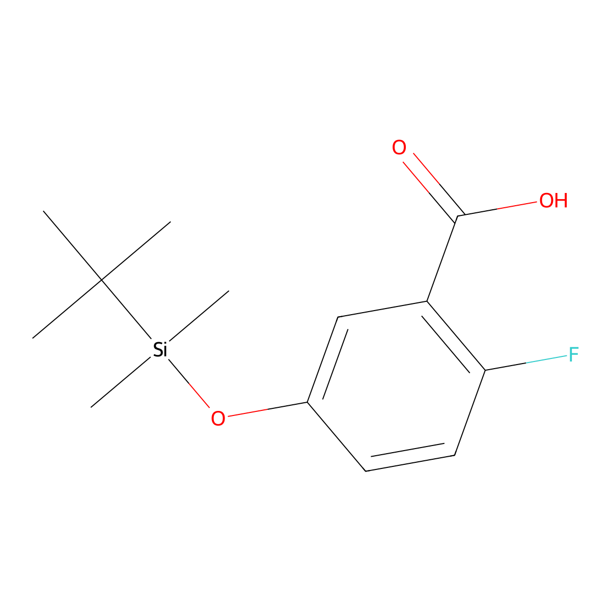 5-((Tert-butyldimethylsilyl)oxy)-2-fluorobenzoic acid molecular structure, CAS 179117-75-0