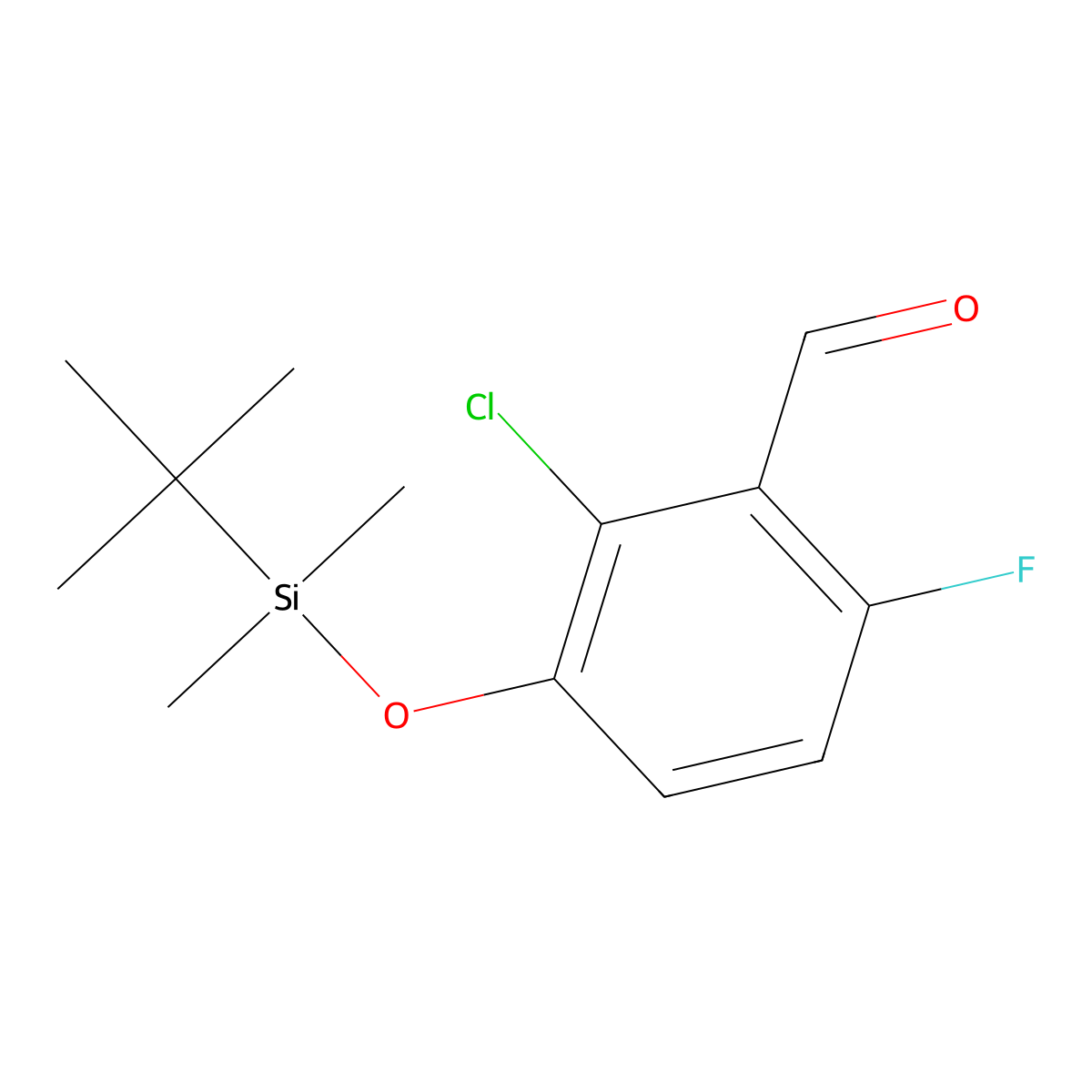 3-[(tert-Butyldimethylsilyl)oxy]-2-chloro-6-fluorobenzaldehyde molecular structure, CAS 179117-82-9