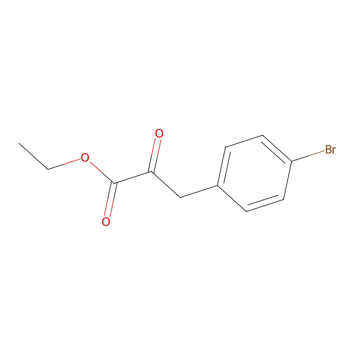 Ethyl 3-(4-bromophenyl)-2-oxopropanoate molecular structure, CAS 179118-19-5