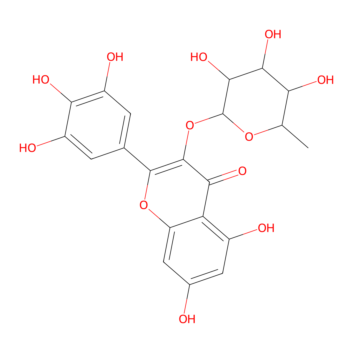 Myricitrin molecular structure, CAS 17912-87-7