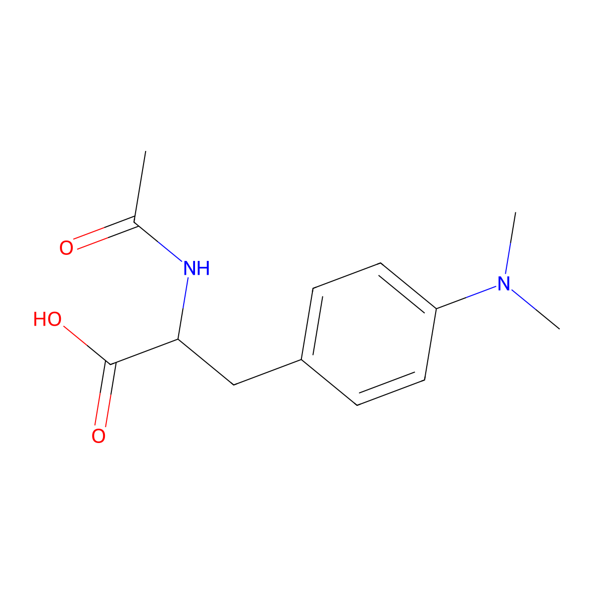 (2S)-3-[4-(dimethylamino)phenyl]-2-acetamidopropanoic acid molecular structure, CAS 17912-92-4