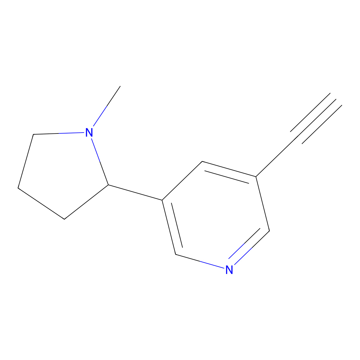 3-Ethynyl-5-(1-methyl-2-pyrrolidinyl)pyridine molecular structure, CAS 179120-51-5