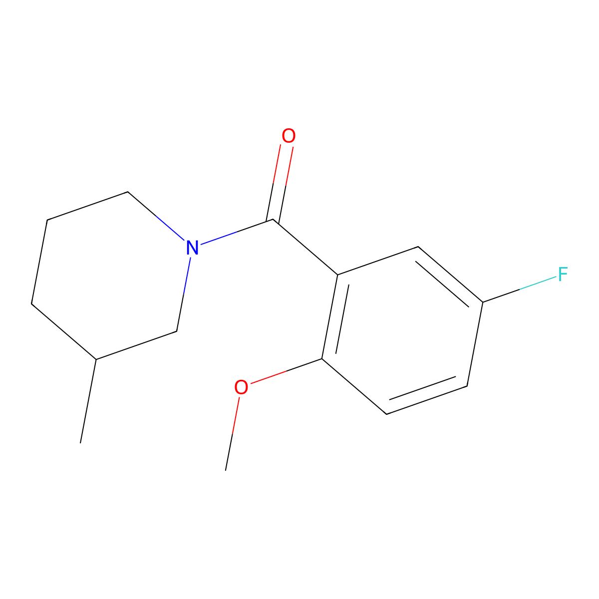 (5-Fluoro-2-methoxyphenyl)(3-methyl-1-piperidinyl)methanone molecular structure, CAS 1791203-52-5