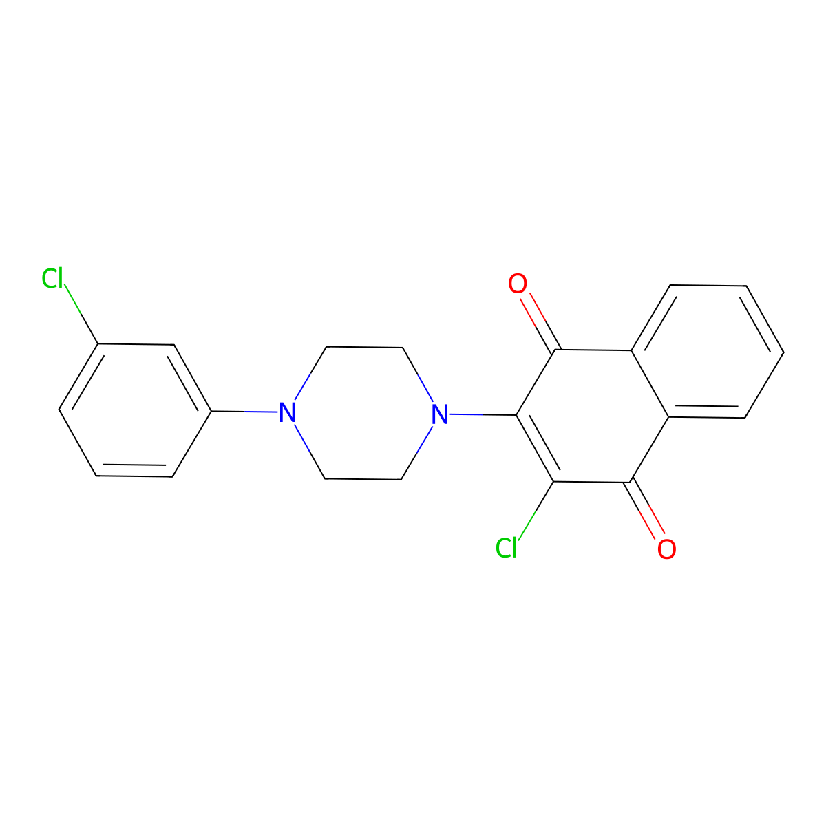 2-Chloro-3-[4-(3-chlorophenyl)piperazino]naphthoquinone molecular structure, CAS 179121-03-0