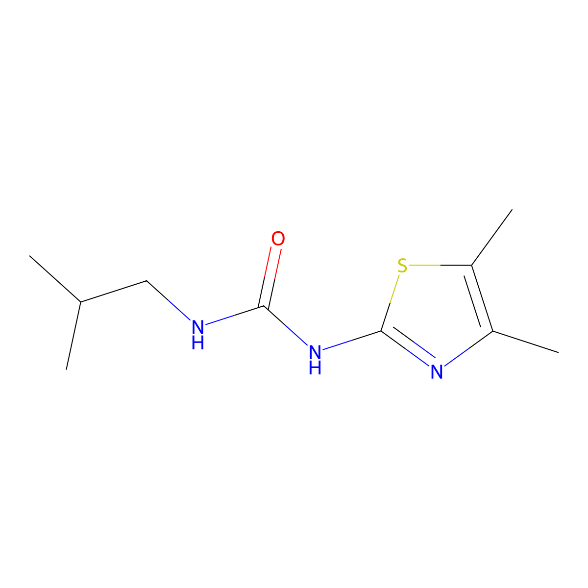 1-(4,5-Dimethyl-1,3-thiazol-2-yl)-3-(2-methylpropyl)urea molecular structure, CAS 1791225-53-0