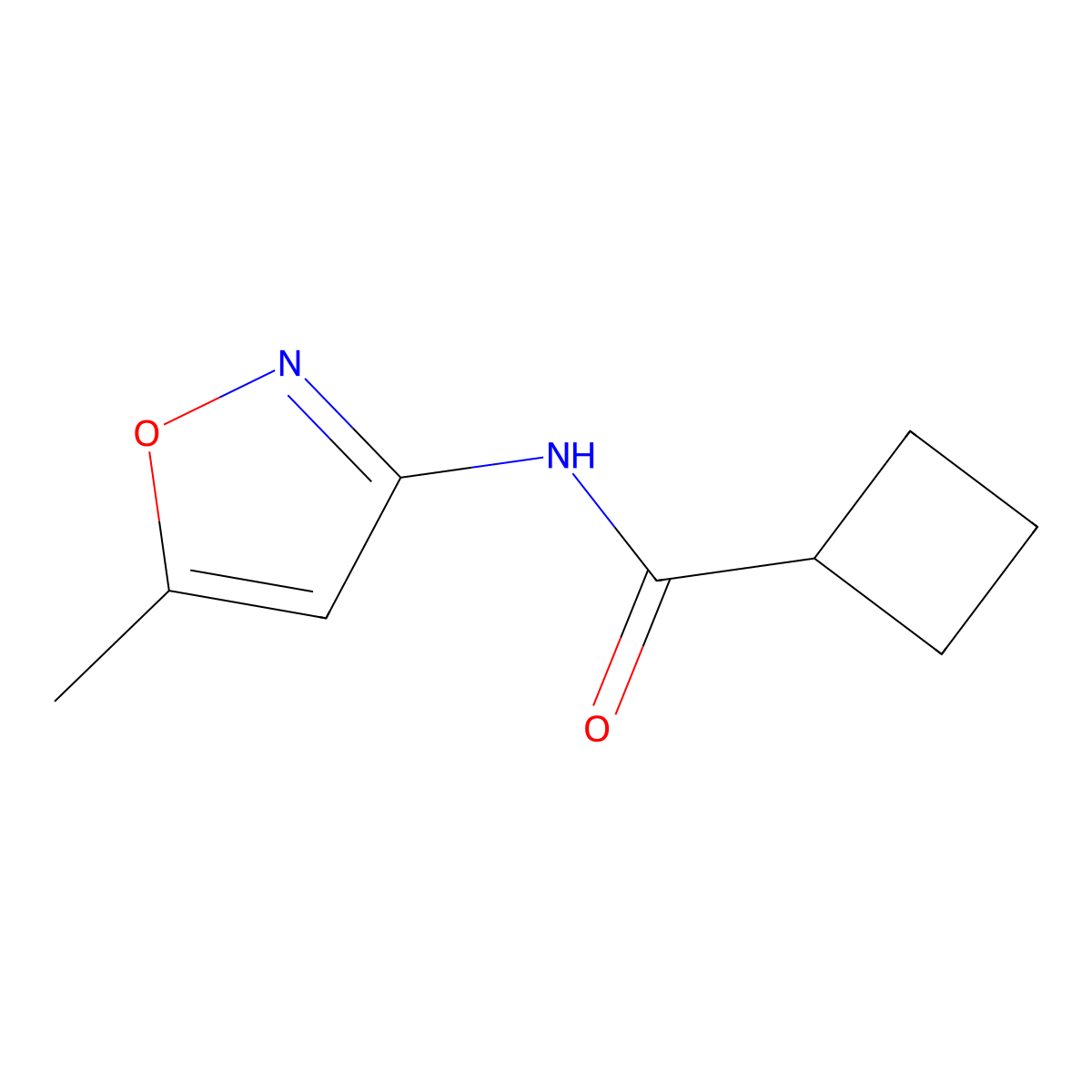 N-(5-Methyl-1,2-oxazol-3-yl)cyclobutanecarboxamide molecular structure, CAS 1791264-57-7