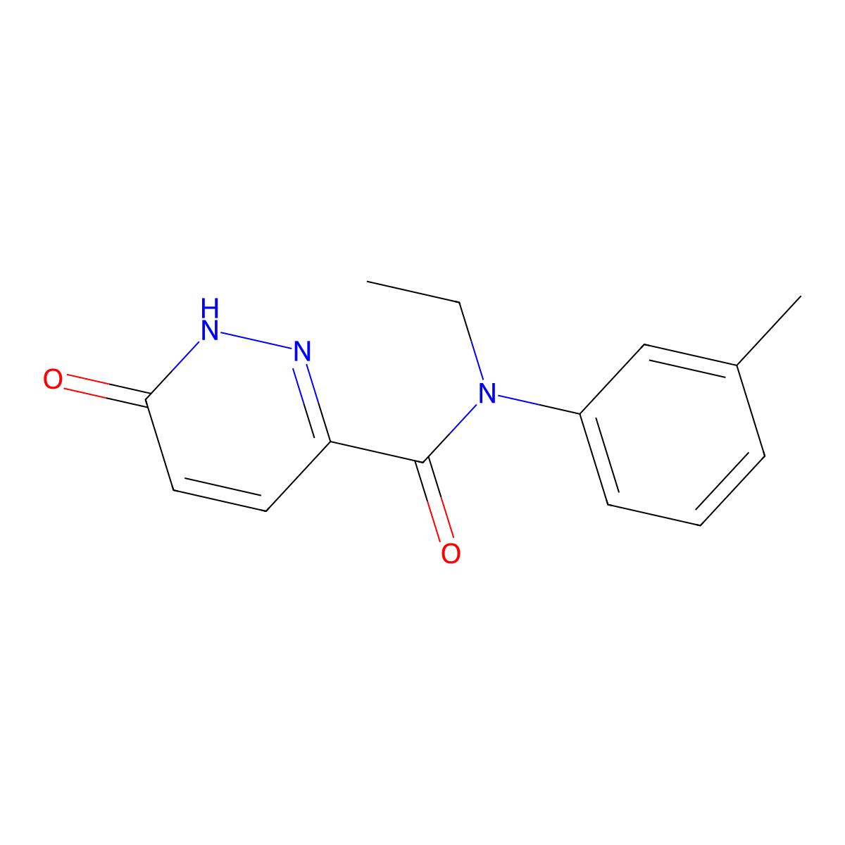 N-ethyl-6-oxo-N-(m-tolyl)-1,6-dihydropyridazine-3-carboxamide molecular structure, CAS 1791316-72-7