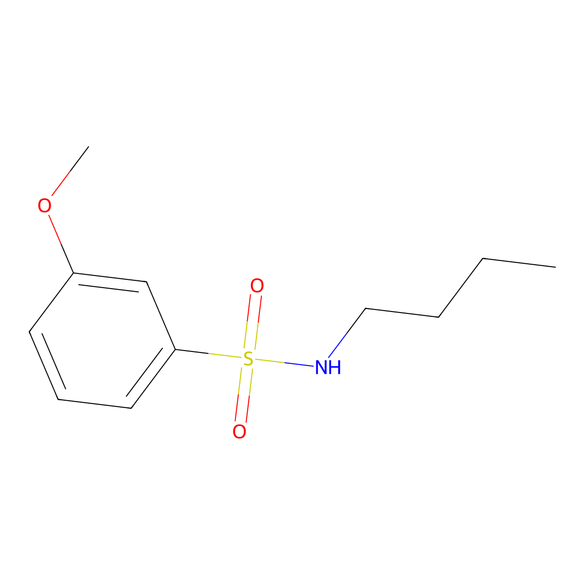 N-butyl-3-methoxybenzene-1-sulfonamide molecular structure, CAS 1791324-98-5