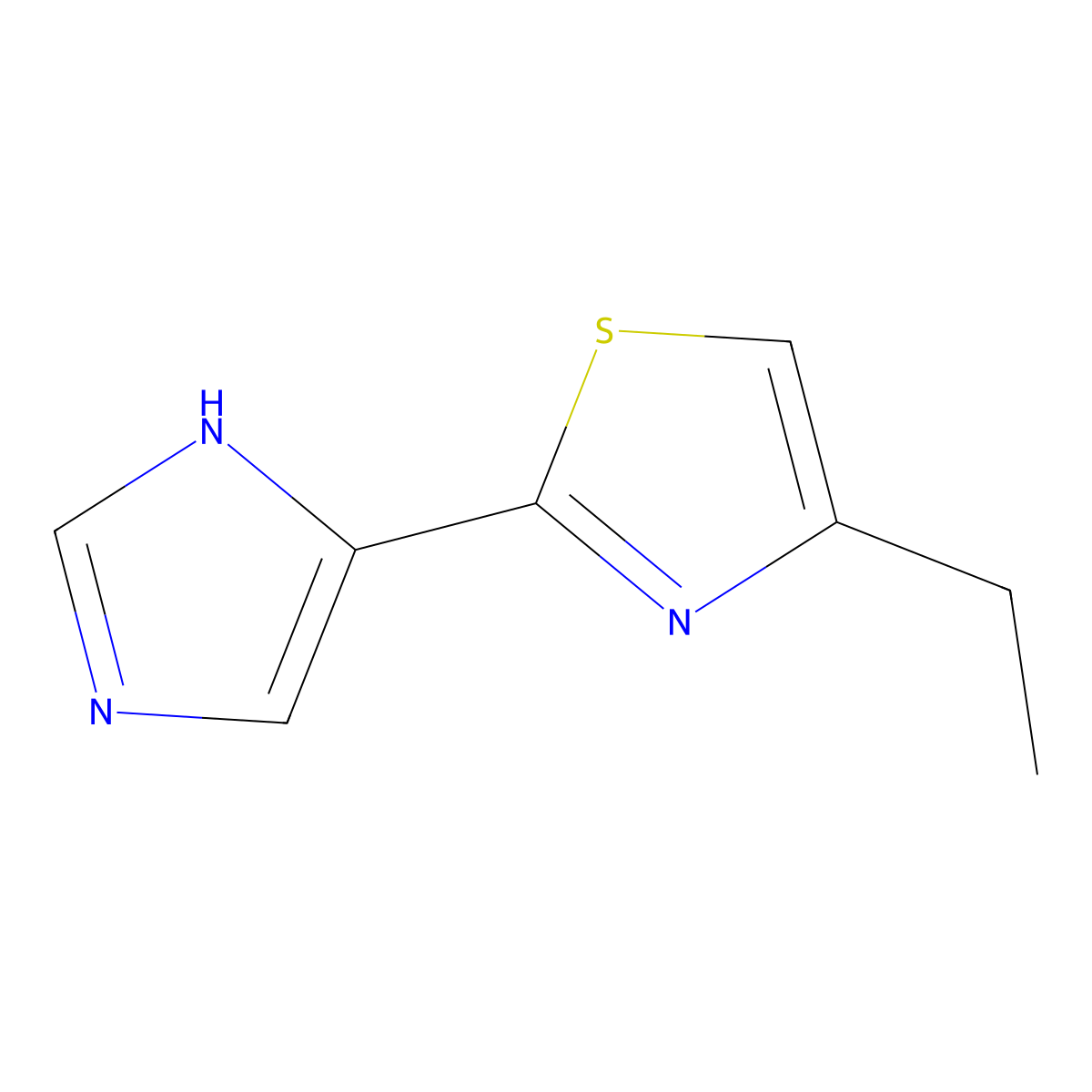 4-ethyl-2-(1H-imidazol-4-yl)-1,3-thiazole molecular structure, CAS 1791353-66-6