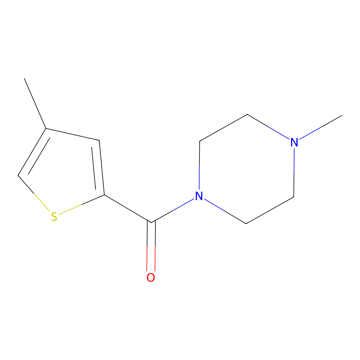 1-Methyl-4-(4-methylthiophene-2-carbonyl)piperazine molecular structure, CAS 1791359-24-4