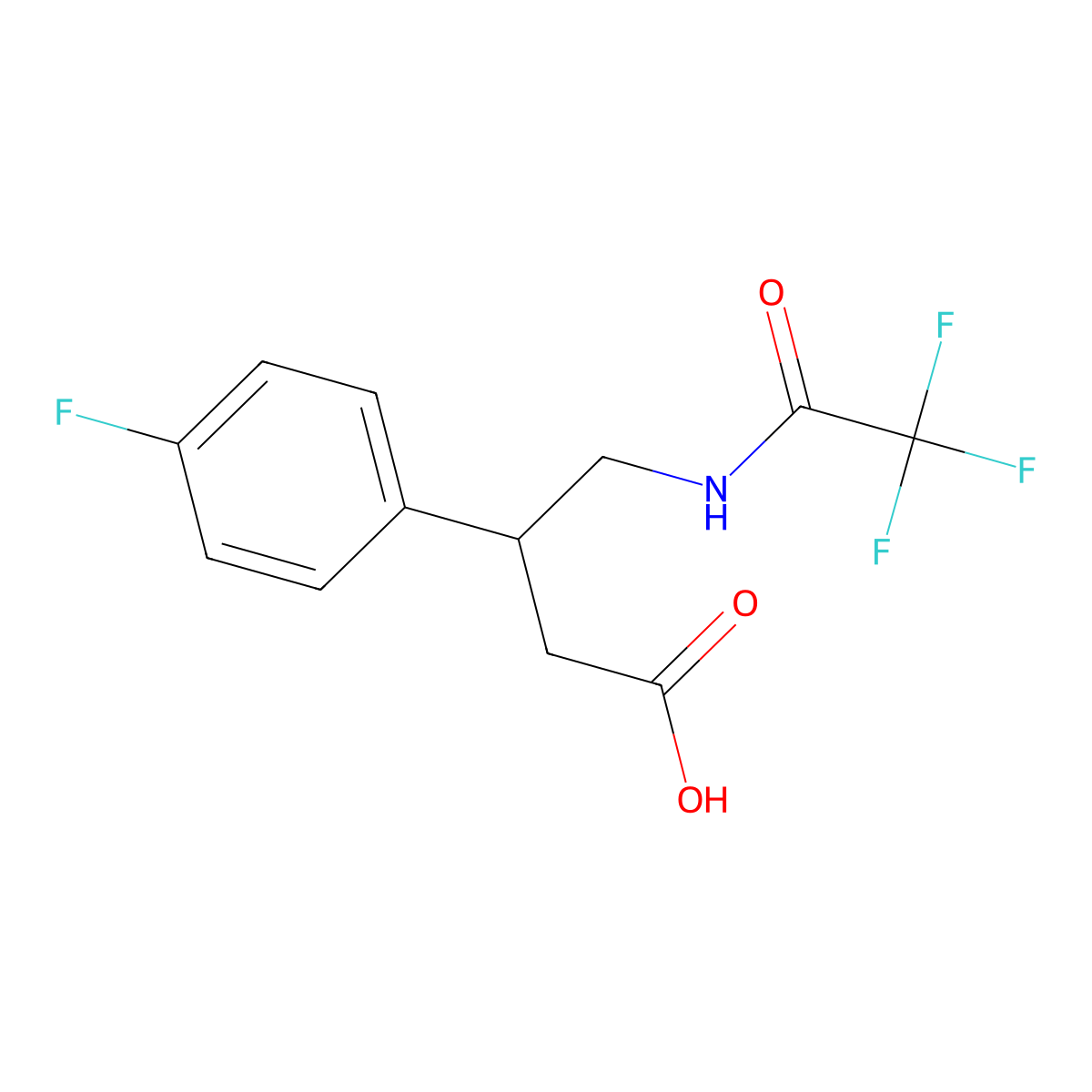 3-(4-Fluorophenyl)-4-(trifluoroacetamido)butanoic acid molecular structure, CAS 1791382-09-6