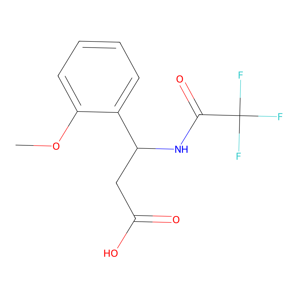 3-(2-Methoxyphenyl)-3-(trifluoroacetamido)propanoic acid molecular structure, CAS 1791382-15-4