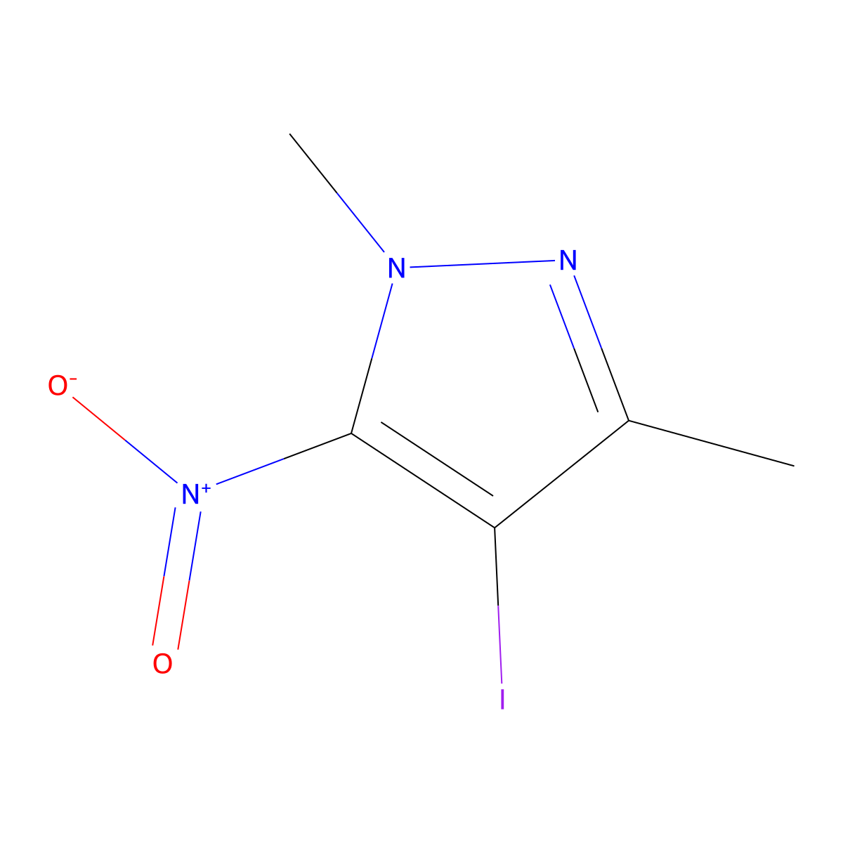 4-iodo-1,3-dimethyl-5-nitro-1H-pyrazole molecular structure, CAS 1791389-22-4