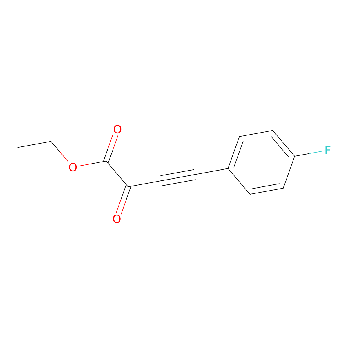 Ethyl 4-(4-fluorophenyl)-2-oxo-3-butynoate molecular structure, CAS 1791418-50-2