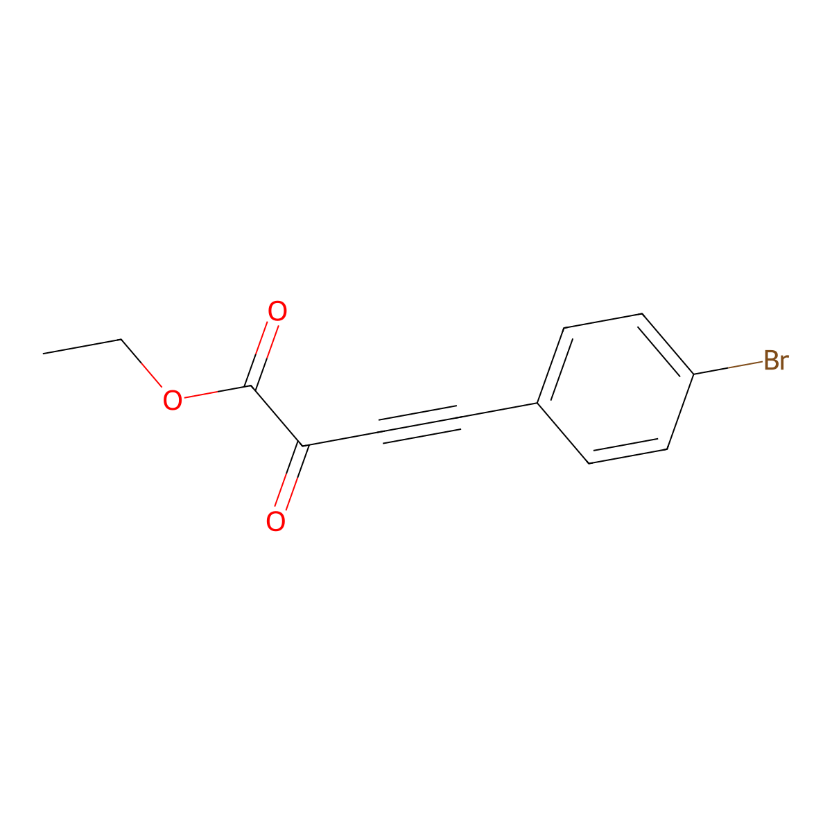 Ethyl 4-(4-bromophenyl)-2-oxobut-3-ynoate molecular structure, CAS 1791418-51-3