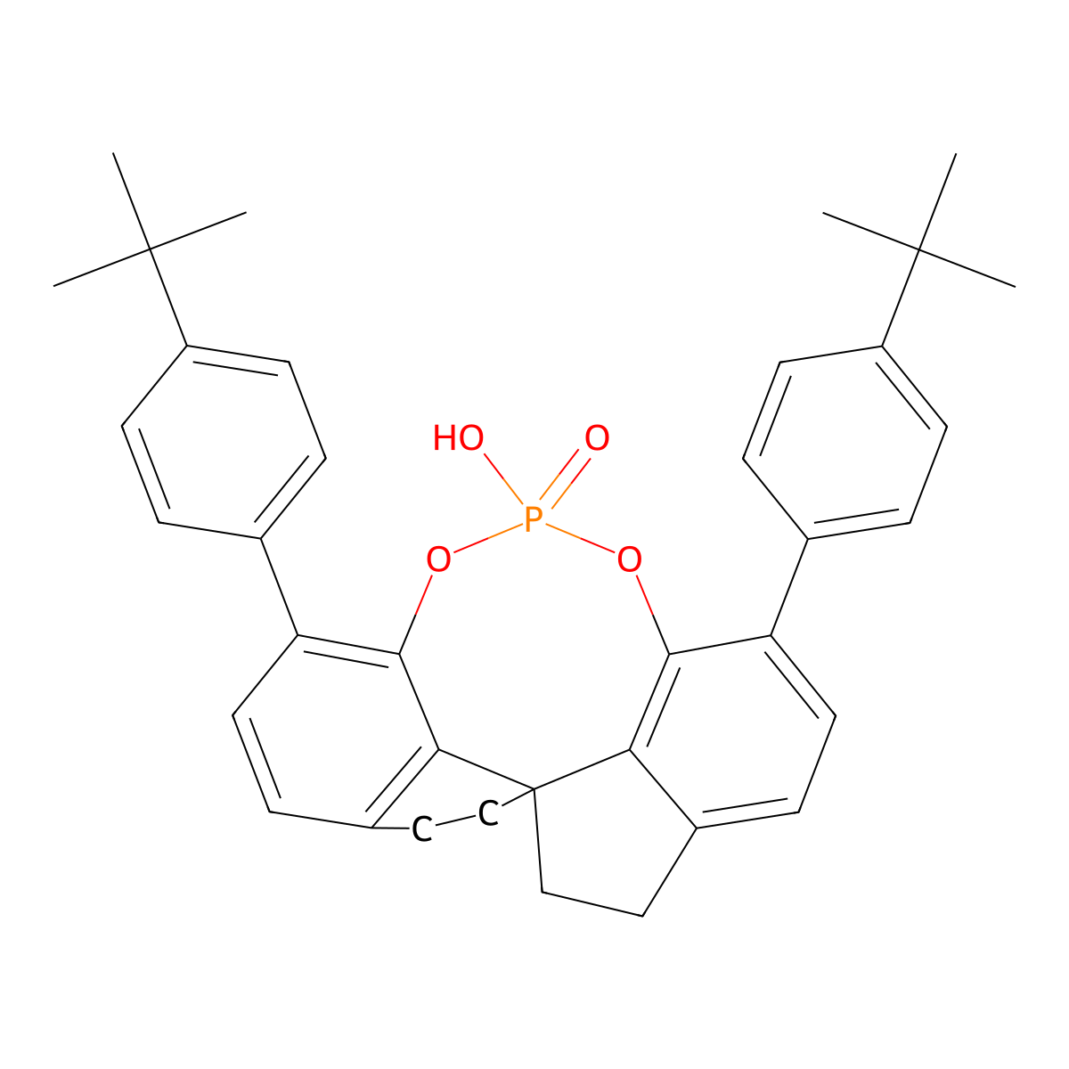 (11aS)-3,7-Bis[4-(1,1-dimethylethyl)phenyl]-10,11,12,13-tetrahydro-5-hydroxy-diindeno[7,1-de:1',7'-fg][1,3,2]dioxaphosphocin 5-oxide molecular structure, CAS 1791419-43-6