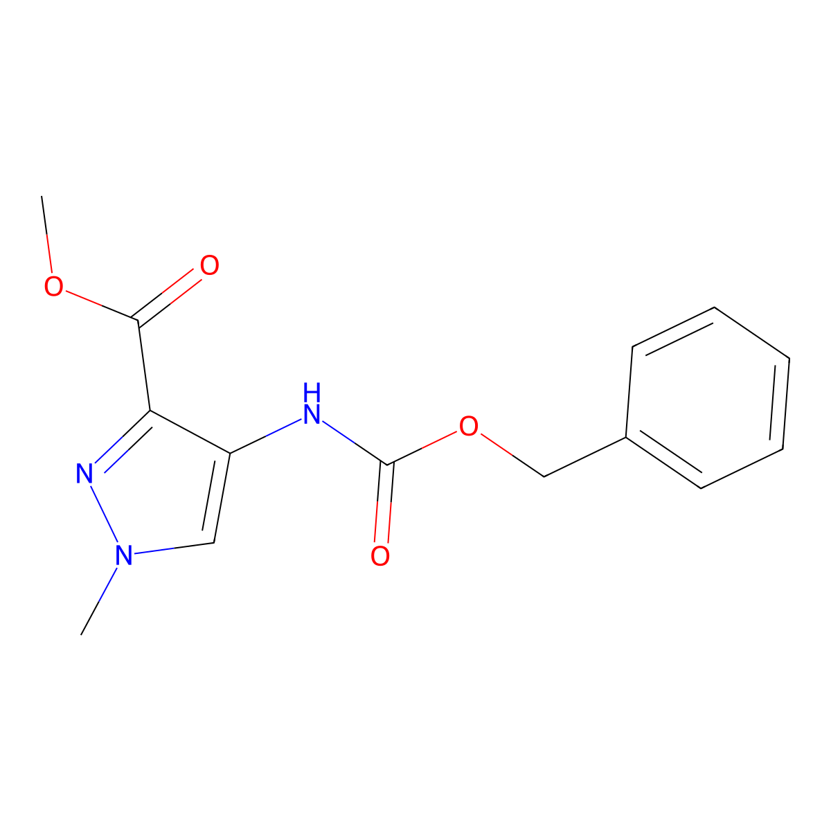 Methyl 4-(Cbz-amino)-1-methyl-1H-pyrazole-3-carboxylate molecular structure, CAS 1791428-83-5