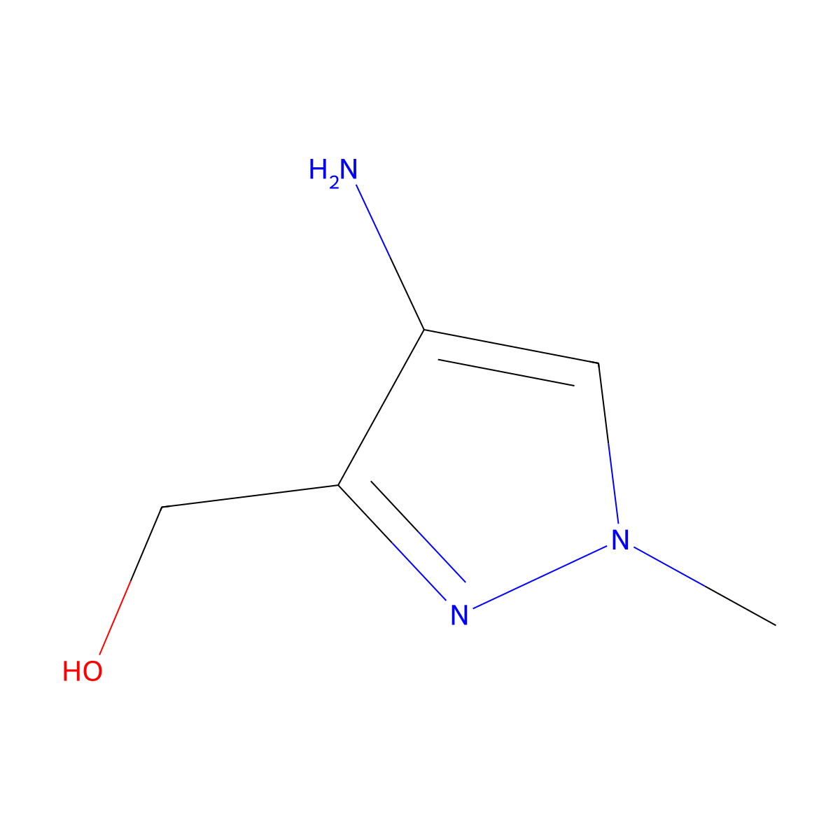 (4-amino-1-methyl-1H-pyrazol-3-yl)methanol molecular structure, CAS 1791428-85-7