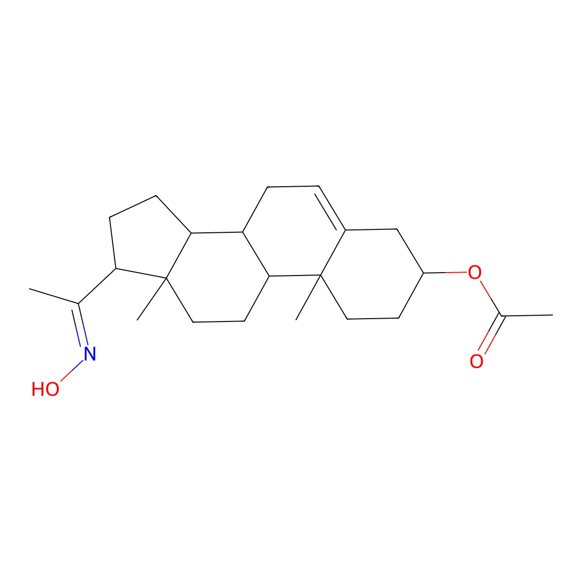 3beta-Hydroxypregn-5-en-20-one oxime 3-acetate molecular structure, CAS 17916-30-2