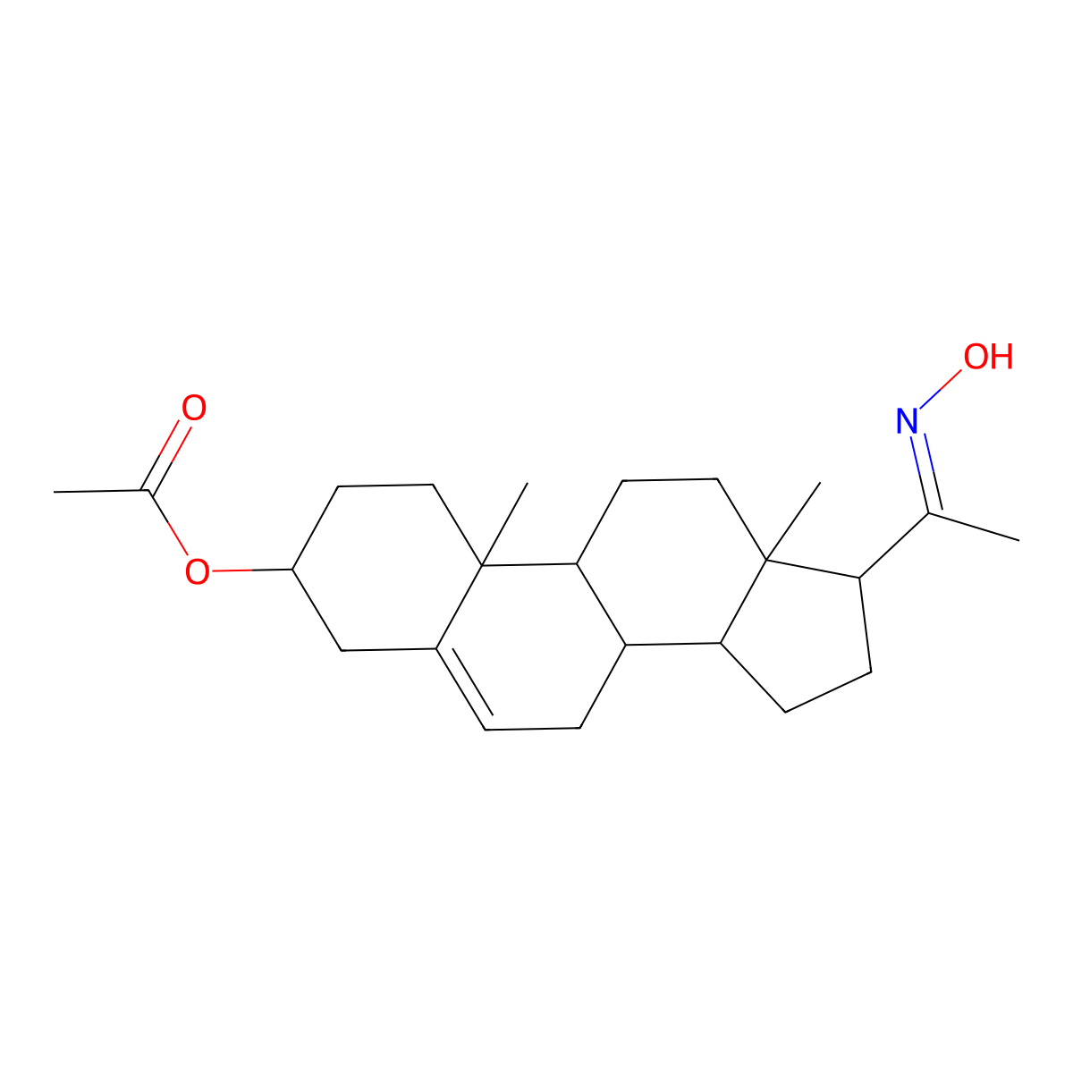3beta-Hydroxypregn-5-en-20-one oxime 3-acetate molecular structure, CAS 17916-30-2