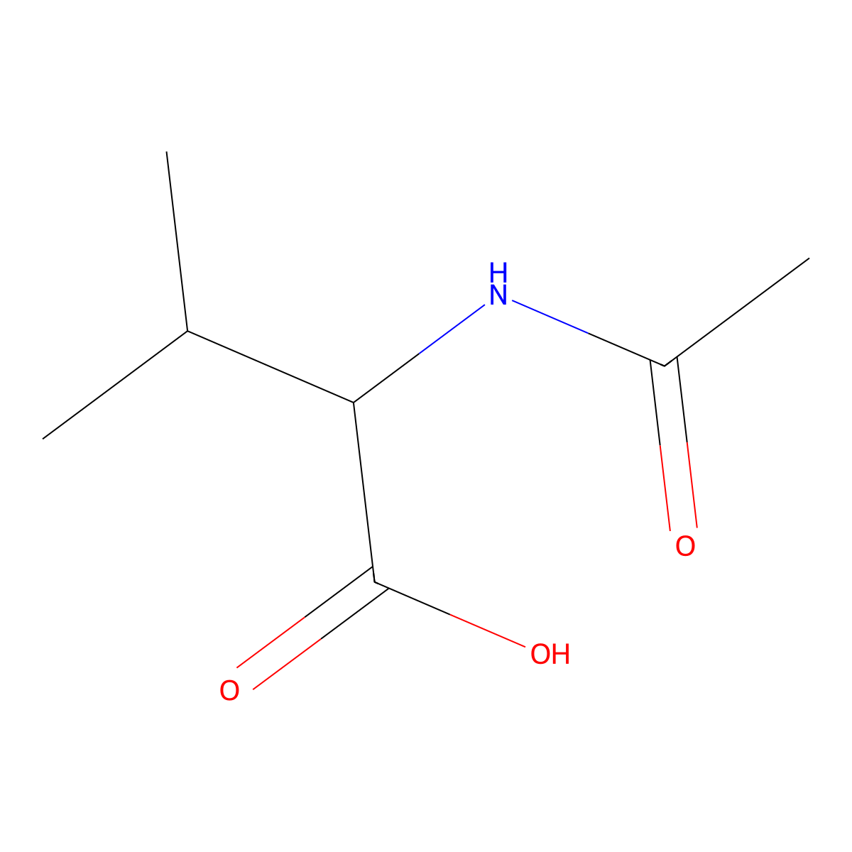 N-acetyl-D-valine molecular structure, CAS 17916-88-0