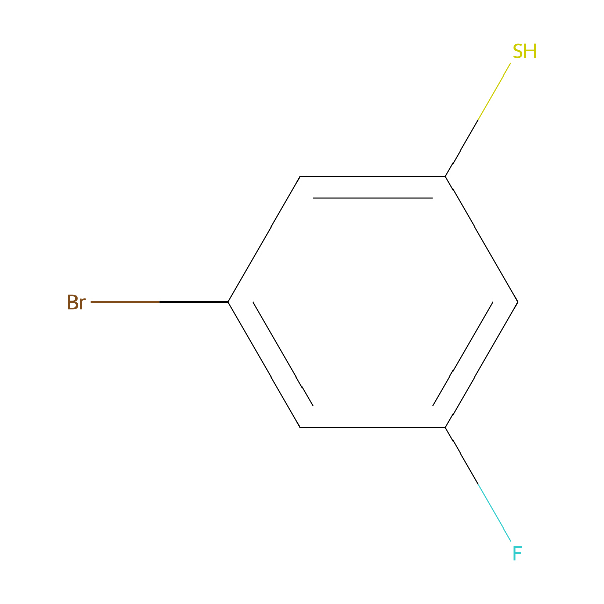 3-Bromo-5-fluorobenzene-1-thiol molecular structure, CAS 179161-18-3