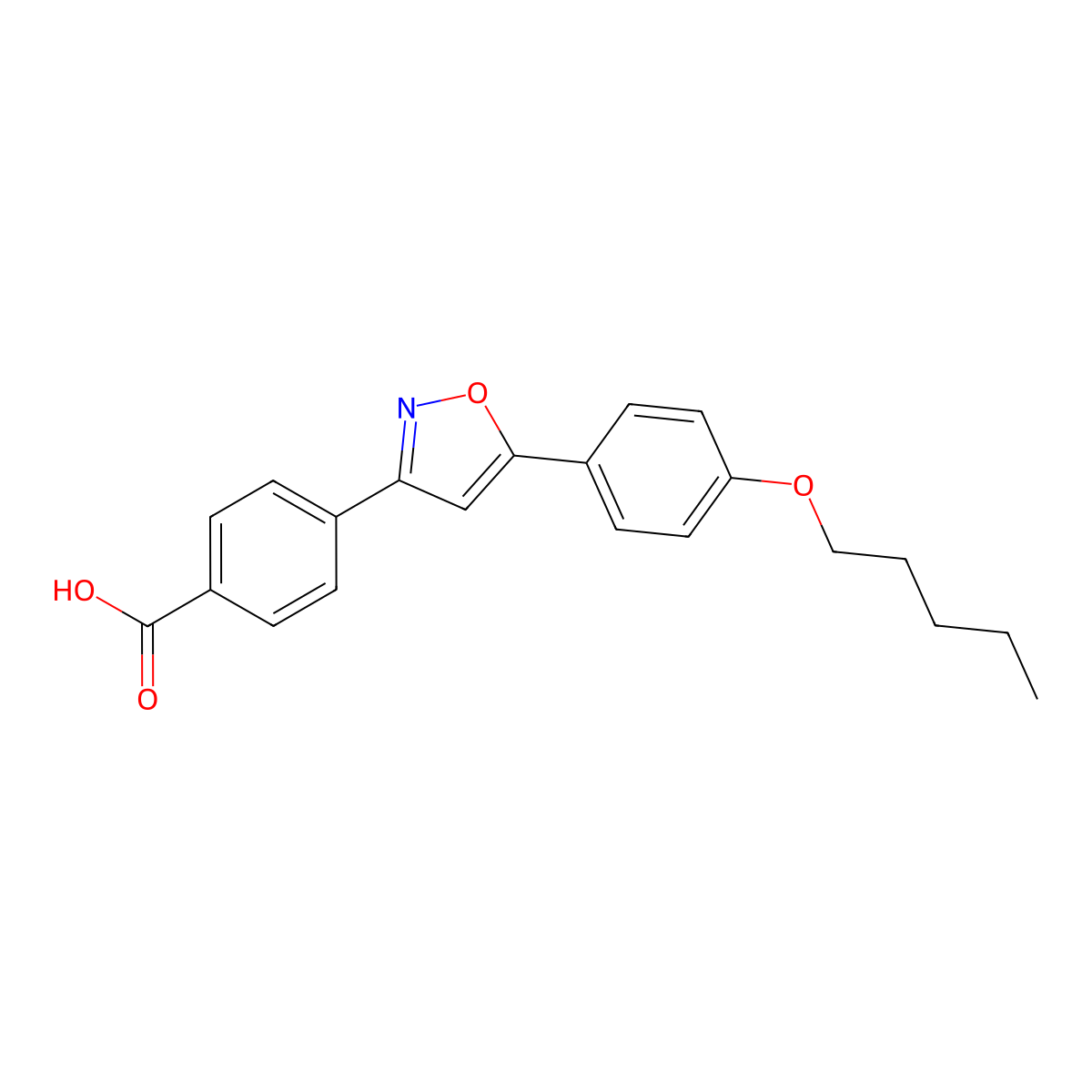 4-(5-(4-(Pentyloxy)phenyl)-3-isoxazolyl)benzoic acid molecular structure, CAS 179162-55-1