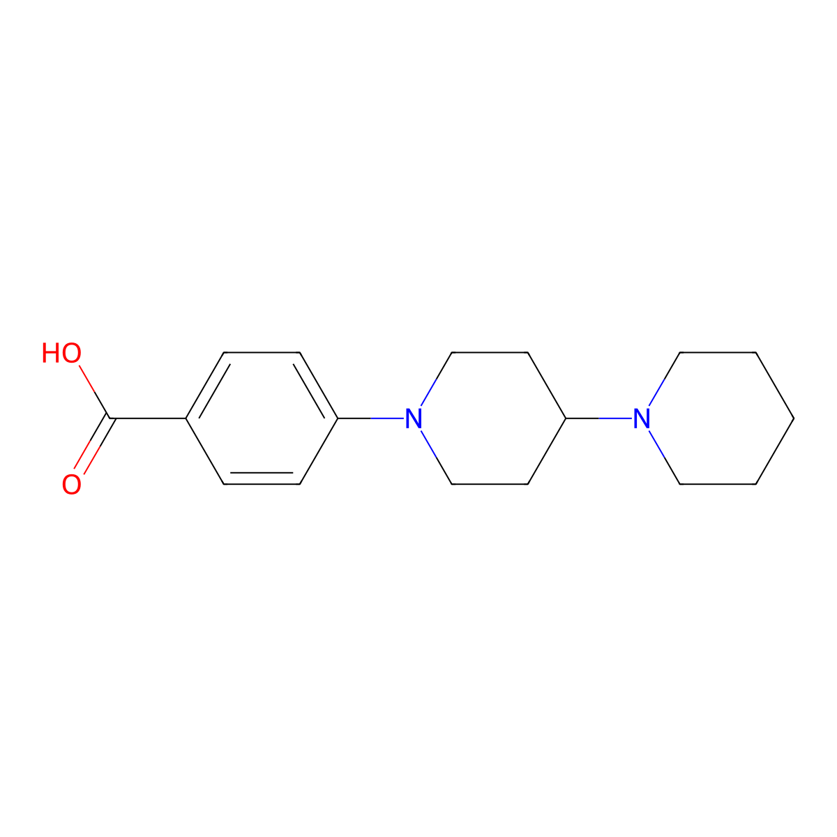 4-(4-Piperidin-1-ylpiperidin-1-yl)benzoic acid molecular structure, CAS 179163-79-2
