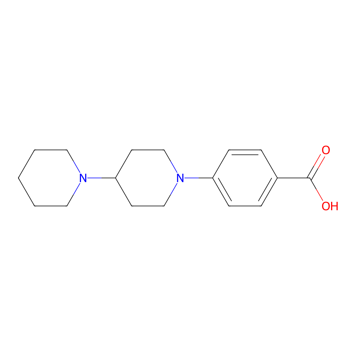 4-(4-Piperidin-1-ylpiperidin-1-yl)benzoic acid molecular structure, CAS 179163-79-2