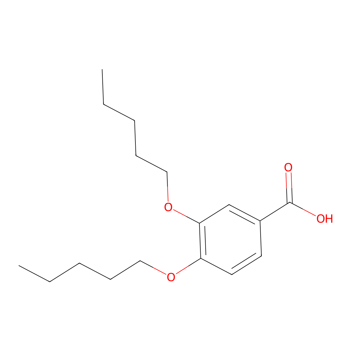 3,4-Dipentyloxybenzoic acid molecular structure, CAS 179166-72-4