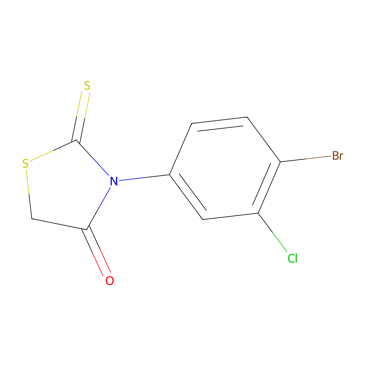 Rhodanine, 3-(4-bromo-3-chlorophenyl)- molecular structure, CAS 17918-04-6