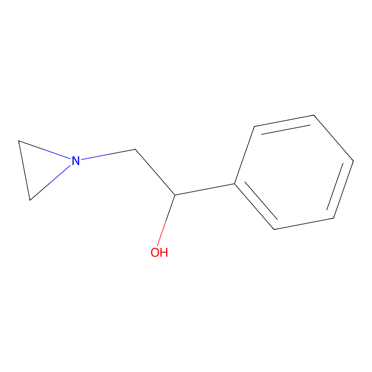 1-Aziridineethanol, alpha-phenyl- molecular structure, CAS 17918-11-5