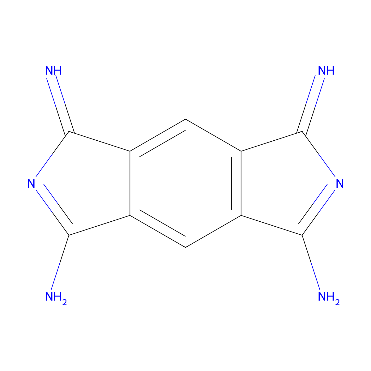 3,5-Dihydro-3,5-diiminobenzo[1,2-C:4,5-C']dipyrrole-1,7-diamine molecular structure, CAS 17918-58-0