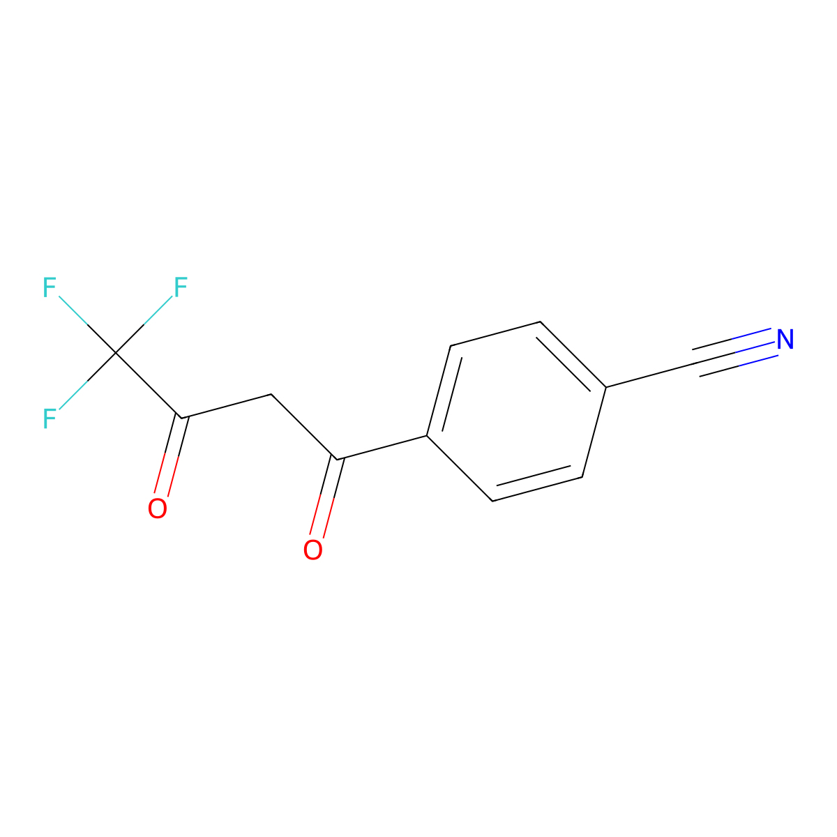 4-(4,4,4-Trifluoro-3-oxobutanoyl)benzonitrile molecular structure, CAS 179184-61-3