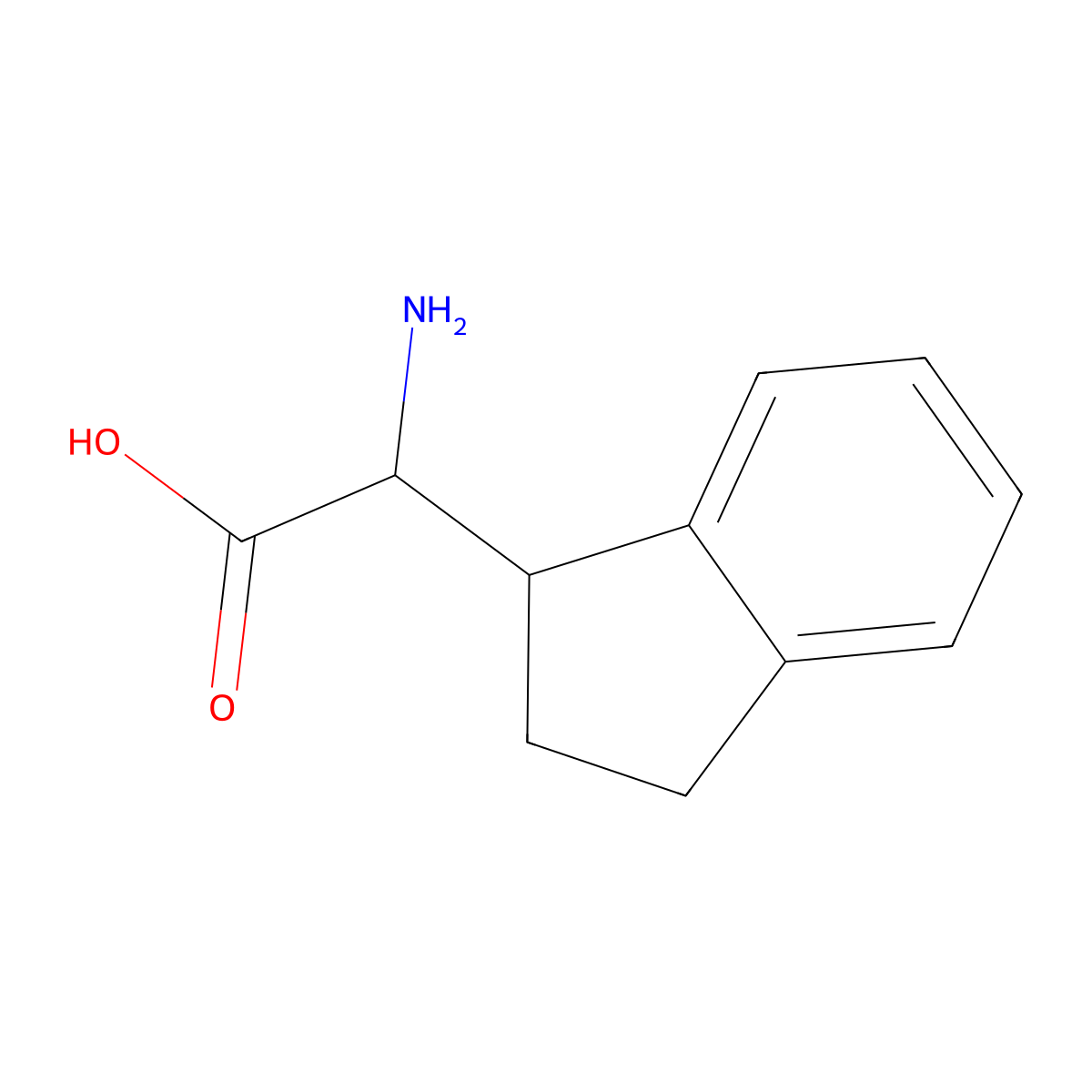 2-amino-2-(2,3-dihydro-1H-inden-1-yl)acetic acid molecular structure, CAS 179185-78-5