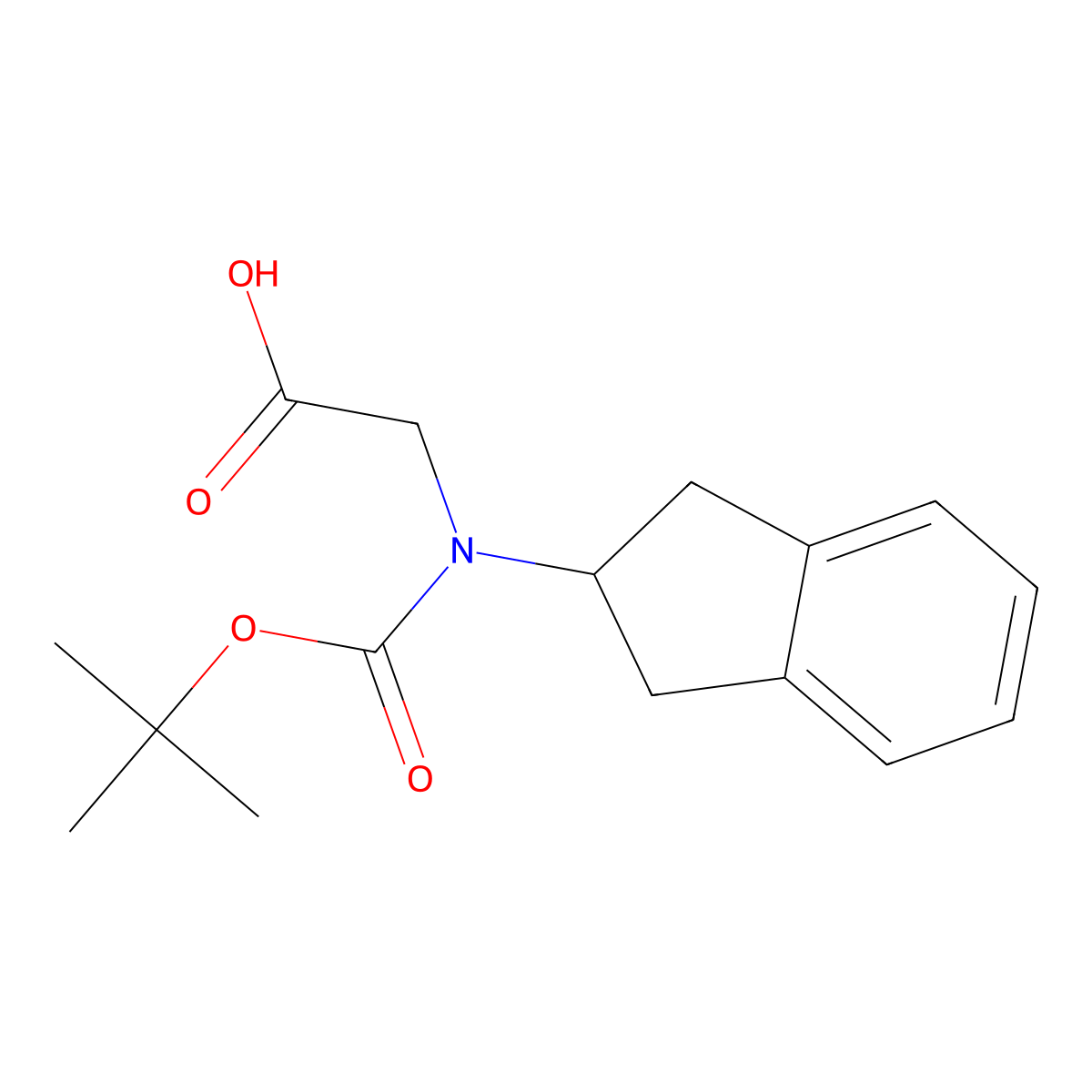 2-{[(tert-butoxy)carbonyl](2,3-dihydro-1H-inden-2-yl)amino}acetic acid molecular structure, CAS 179186-27-7