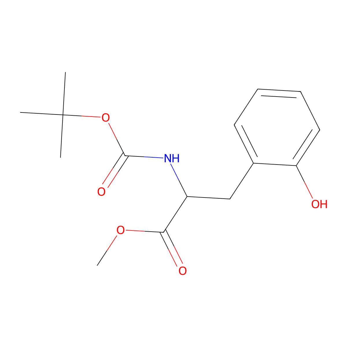 Methyl 2-{[(tert-butoxy)carbonyl]amino}-3-(2-hydroxyphenyl)propanoate molecular structure, CAS 179187-31-6