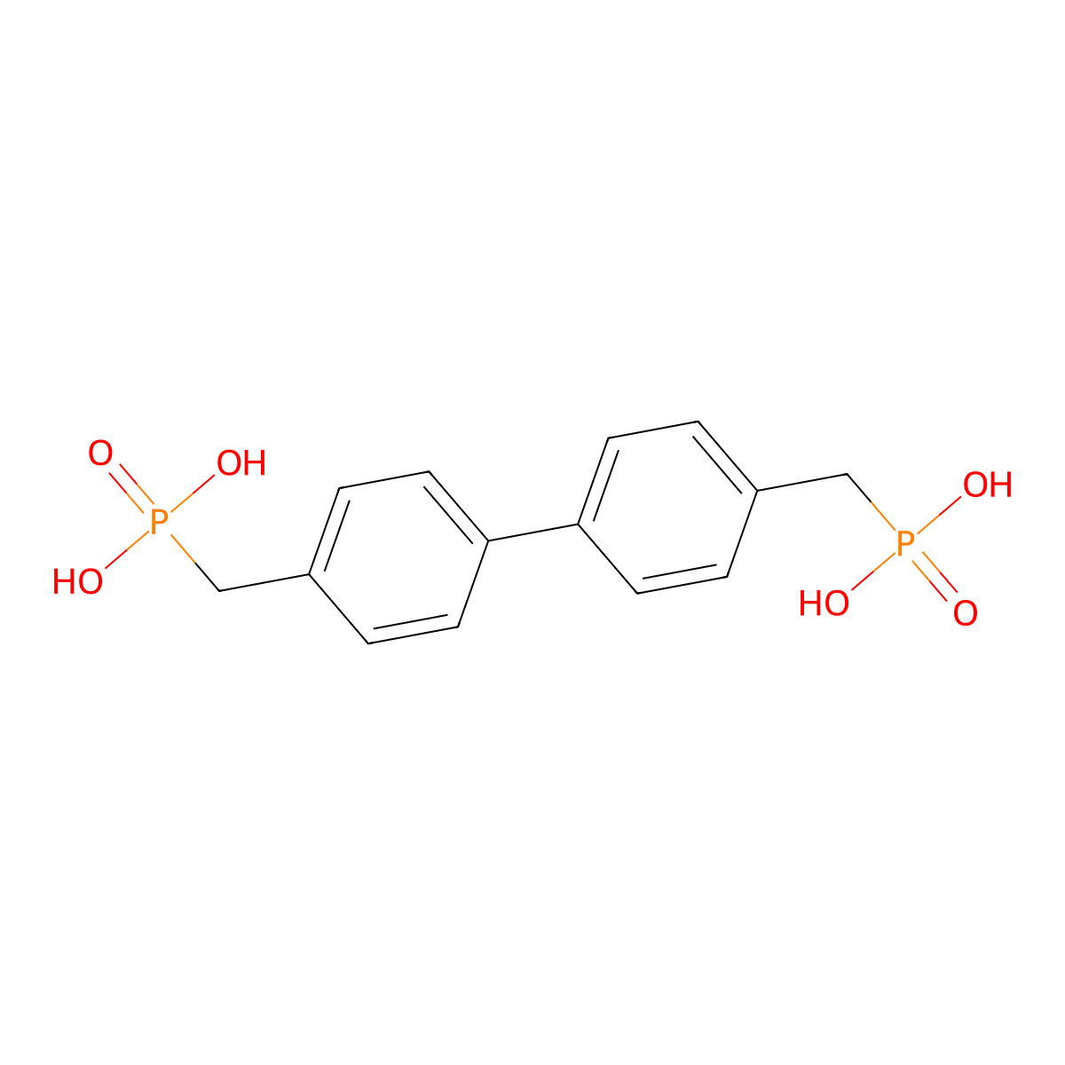 [4-[4-(Phosphonomethyl)phenyl]phenyl]methylphosphonic acid molecular structure, CAS 17919-31-2