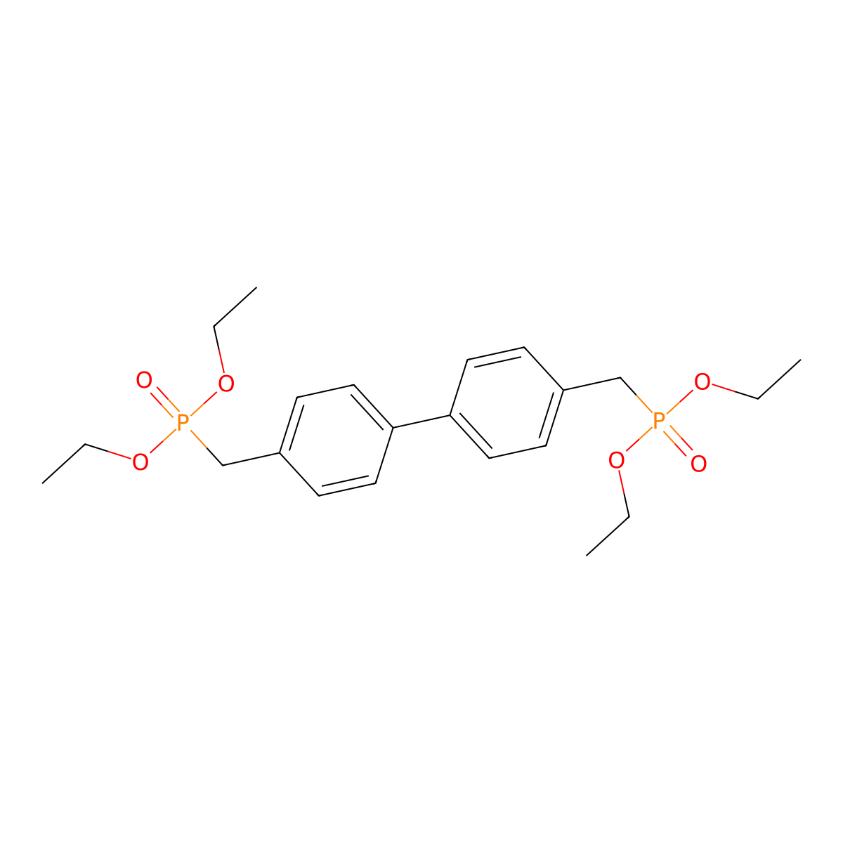 Tetraethyl ((1,1'-biphenyl)-4,4'-diylbis(methylene))bis(phosphonate) molecular structure, CAS 17919-34-5
